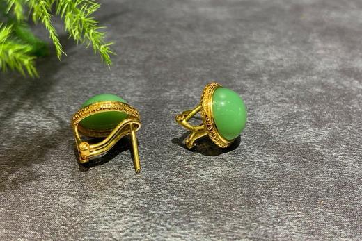 【御珠宫坊】金镶碧玉耳钉 商品图1