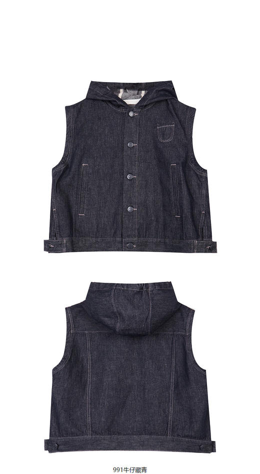 jnby  23年秋款  连帽牛仔短裤马甲  1N7513610 商品图7