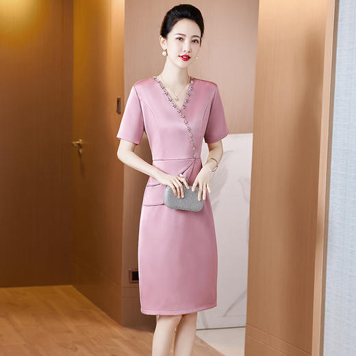 LC-2279新款婚宴年轻喜婆婆婚礼服高贵优雅连衣裙平时可穿 商品图1