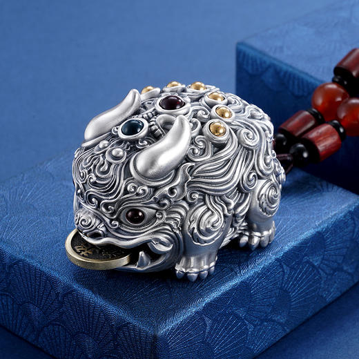 子佩集S999银【双头貔貅】手把件【BJ001171】纯银2306 商品图2