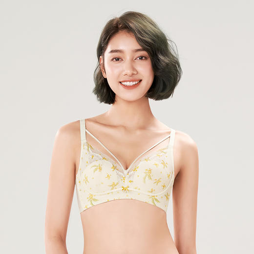 都市丽人自然舒适B杯适穿蕾丝内衣超薄款3/4杯常规文胸软钢圈三排扣LB32M7 商品图1