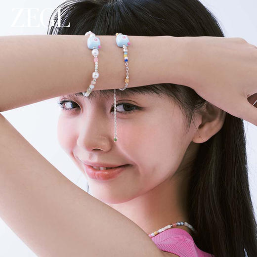 ZEGL设计师小怪兽彩色串珠多巴胺手链女轻奢小众精致可爱夏季手饰 商品图2