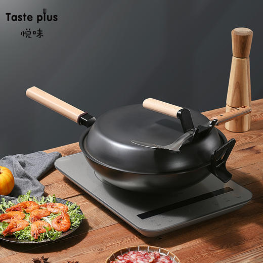 【6F】多样屋 中式爆炒 铸铁锅升级款32cm可立铸铁炒锅/煎锅 商品图0