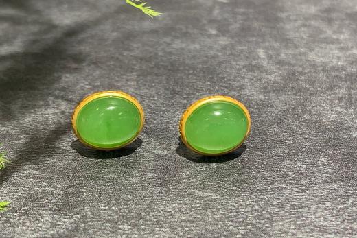 【御珠宫坊】金镶碧玉耳钉 商品图2