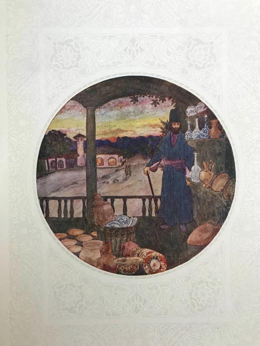 1909年 鲁拜集 吉尔伯特16幅彩色插图 布面精装16开 商品图5