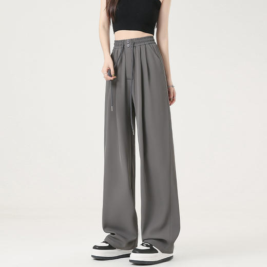 夏季新款阔腿裤女，轻盈质感，让你舒适自在。高腰设计拉长比例，宽松裤型收腰显瘦。不同长度两种风格，尽显女性优雅率性！ 商品图0