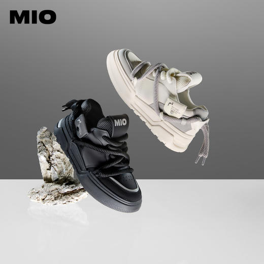 MIO米奥春季中跟酷感厚底时尚休闲鞋潮流绑缚街头运动鞋女鞋M234535969 商品图1
