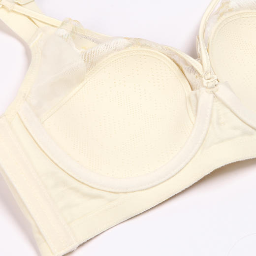都市丽人自然舒适B杯适穿蕾丝内衣超薄款3/4杯常规文胸软钢圈三排扣LB32M7 商品图8