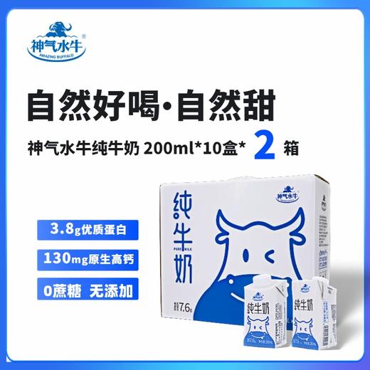 皇氏乳业神气水牛纯奶200ml*10盒*2箱 商品图0