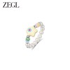 ZEGL设计师小怪兽彩串可爱人造珍珠戒指女小众设计指环彩色食指戒 商品缩略图1