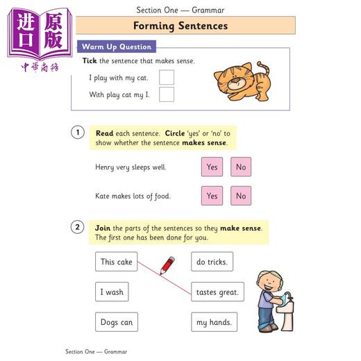 【中商原版】英国CGP原版 New KS1 English KS1英语一二年级目标题集练习册2册套装含答案 Year 1-2 Targeted Question Book 商品图2