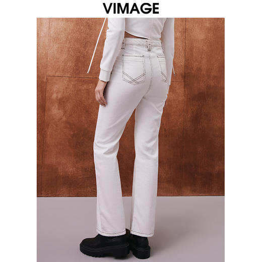 VIMAGE纬漫纪秋季新款时尚百搭显瘦修身牛仔裤裤子V2005606 商品图2