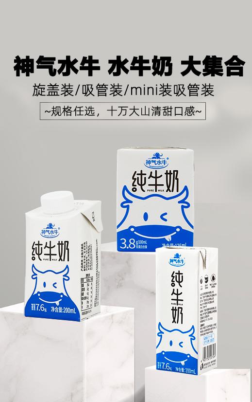 皇氏乳业神气水牛纯奶200ml*10盒*2箱 商品图9