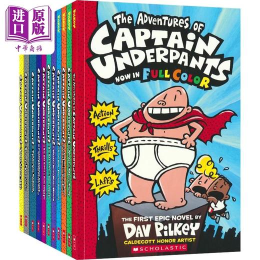 预售 【中商原版】Captain Underpants Paperback Color Edition#1-11 内裤超人全彩版1-11册平装套装 英文原版学乐儿童幽默故事书 商品图0