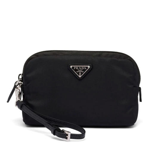 【三】PRADA 普拉达 女士 Re-Nylon 再生尼龙珐琅金属三角形徽标手包 黑色 1NS021 R067 F0002 商品图0
