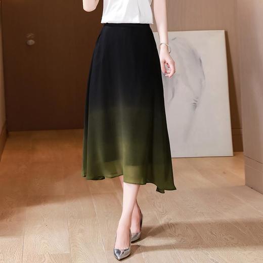 夏新款百搭，高腰中长渐变色雪纺裙中老年大码半身裙KQL-435H5361 商品图3