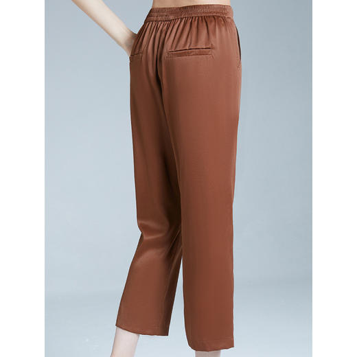 OYG 23E076真丝哈伦裤桑蚕丝九分裤高腰显瘦垂感裤 商品图3