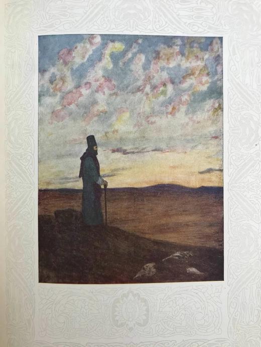 1909年 鲁拜集 吉尔伯特16幅彩色插图 布面精装16开 商品图9