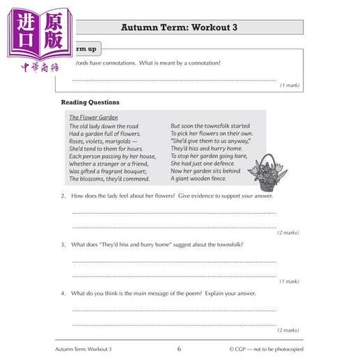 预售 【中商原版】英国CGP原版 New KS3 English 10-Minute Weekly Workouts 初中789年级 英语10分钟周周练3册套装 含答案 Year789 商品图3