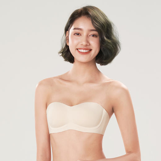 都市丽人零压无痕B杯适穿无痕更百搭泳布内衣薄款1/2杯常规文胸树脂胶圈三排扣新年本命年红品LB32B7 商品图1