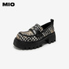 MIO米奥圆头厚底千鸟格松糕单鞋小香风时髦学院风高跟乐福鞋女鞋M234431310 商品缩略图0