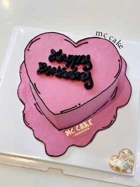 二次元爱心桃蛋糕（枚红色 深粉色）