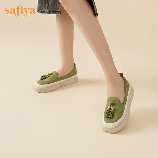 Safiya/索菲娅2023秋季新品闲适假日风休闲流苏透气软底深口渔夫鞋 SF33112428 商品图3