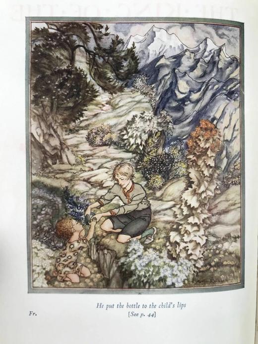 限量570册鬼才拉克姆签名本！1932年 罗斯金《金河王》 4幅彩色插图 犊皮纸软装16开带书匣 商品图4