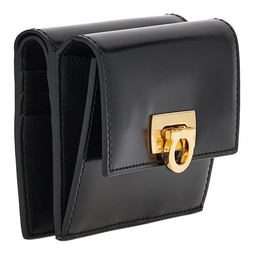 【特价商品不退不换】FERRAGAMO 菲拉格慕 钱包女  0760658-001 黑色.牛皮革（暂无品牌物料包装） 商品图1