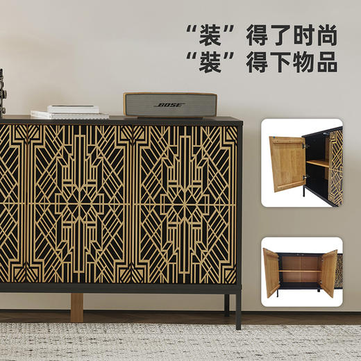 喜梦宝餐边柜欧式花纹餐边柜家用现代简约储物柜茶水柜 商品图2