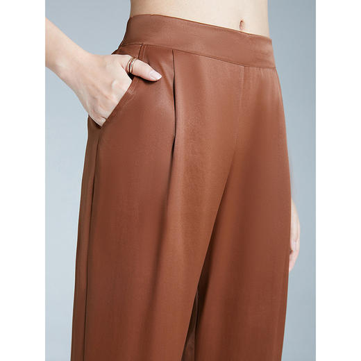 OYG 23E076真丝哈伦裤桑蚕丝九分裤高腰显瘦垂感裤 商品图0