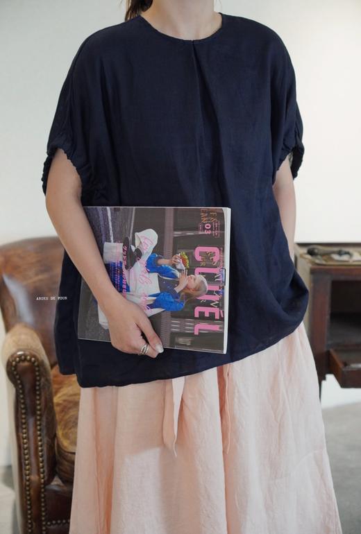 5折(g)2色前后两穿麻质上衣 商品图3