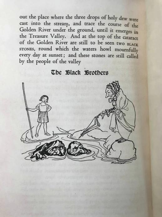 限量570册鬼才拉克姆签名本！1932年 罗斯金《金河王》 4幅彩色插图 犊皮纸软装16开带书匣 商品图12
