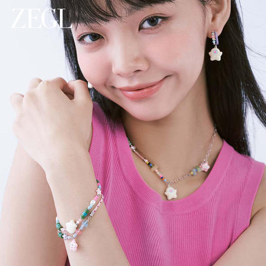 ZEGL设计师小怪兽多巴胺串珠笑脸手链女轻奢小众精致可爱彩色手饰 商品图5