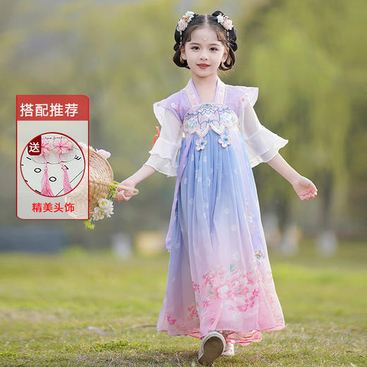 ST-23P8000儿童古装汉服夏季新款洋气仙女裙子女童中国风仙襦裙宝宝连衣裙 商品图5