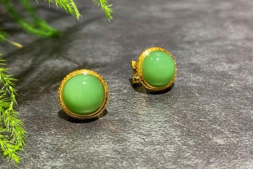 【御珠宫坊】金镶碧玉耳钉 商品图2