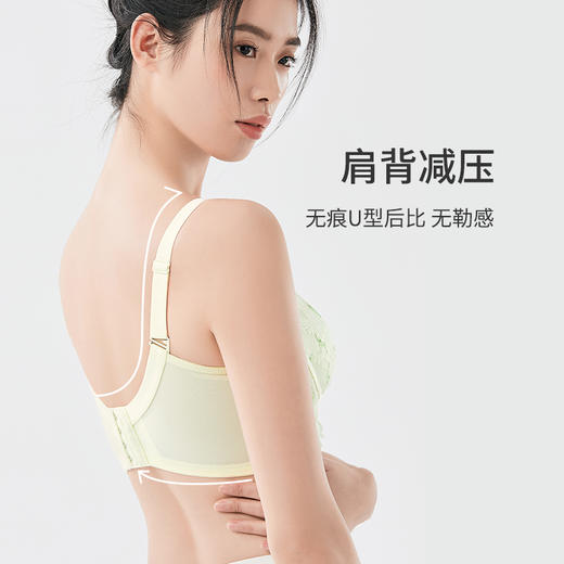 熳洁儿 内衣女小胸聚拢高颜值刺绣蕾丝文胸无痕美背上薄下厚23261508 商品图5