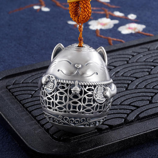子佩集S999银【招财猫】手把件【SBJ421】纯银2306 商品图3