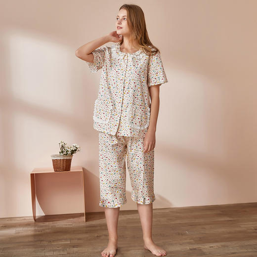 【断码特价】爱帝女纯棉梭织短袖家居套 商品图1