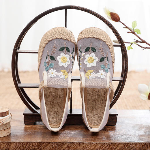 夏新款民族风，绣花布鞋透气网鞋W-215 商品图7
