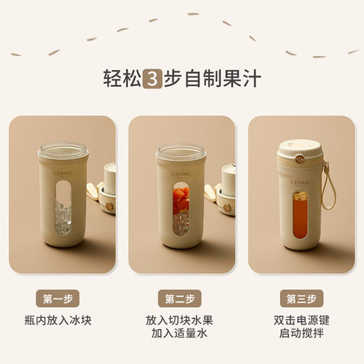 【INS奶油风榨汁机】15秒电动碎冰便携榨汁杯 迷你榨果汁机原汁机无线便携 商品图1