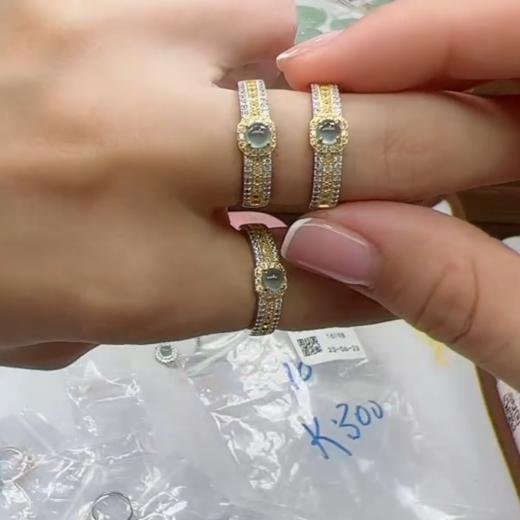 16198-S925翡翠戒指4mm 商品图0
