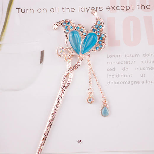 （3个装）复古风发簪步摇合金簪子，盘发流苏民族风头饰发饰品发钗子YW-002 商品图6