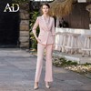AD高级光泽感粉色西装套装女主持人正装时尚气质两粒扣经理工作服 商品缩略图1