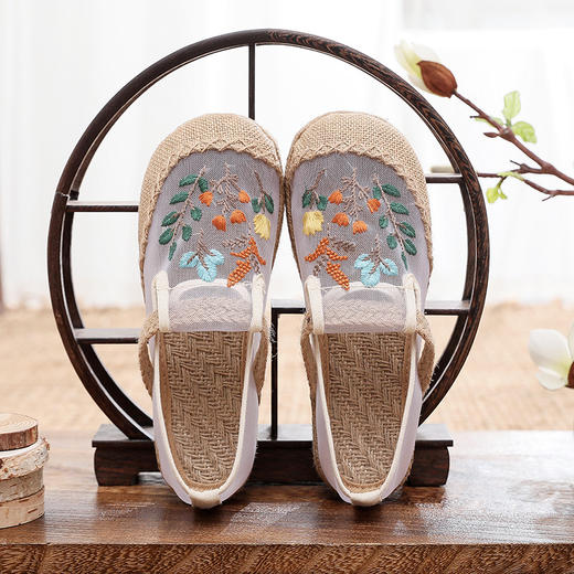夏新款民族风，绣花布鞋透气网鞋W-215 商品图6