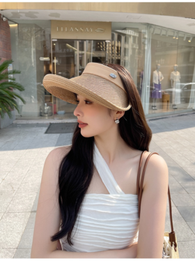 可折叠卷边软草帽送赵丽颖同款冰袖！