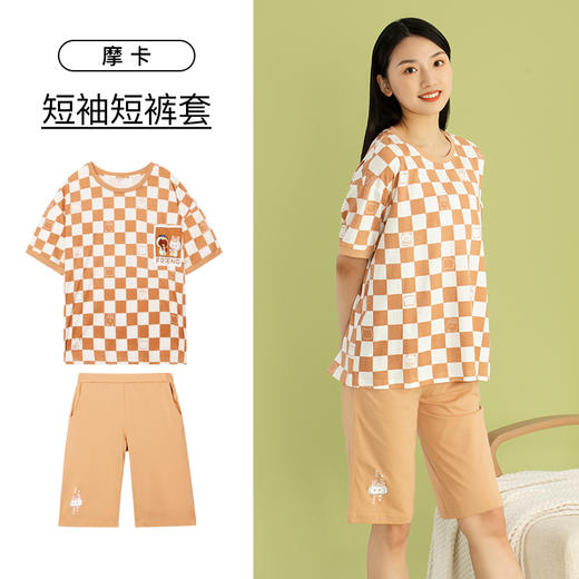 I'd爱帝时尚减龄卡通印花短袖五分裤家居套 商品图3