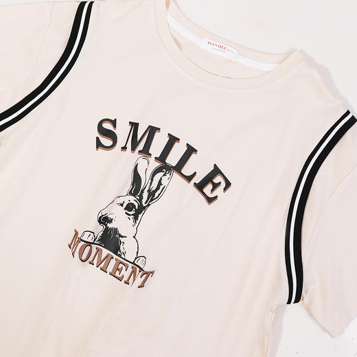 熳洁儿  女士家居服冰瓷棉休闲圆领短袖裙睡衣可外穿23203215 商品图4