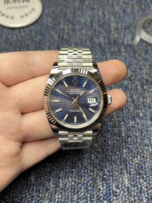 C厂劳力士日志型41mm“格棱纹蓝”牙圈 绿面 3235机 五珠链 904L钢 男士腕表 商品图1