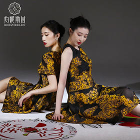 千年情话—梁祝化蝶郁金裙无袖中长裙2S7007